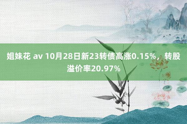 姐妹花 av 10月28日新23转债高涨0.15%,转股溢价率20.97%