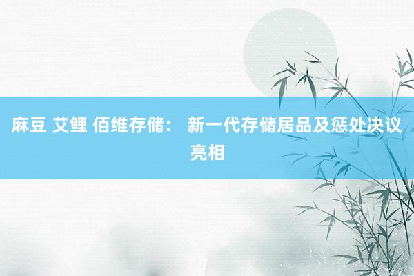 麻豆 艾鲤 佰维存储： 新一代存储居品及惩处决议亮相