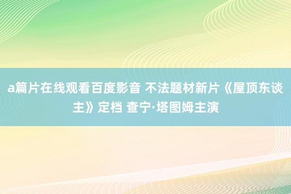 a篇片在线观看百度影音 不法题材新片《屋顶东谈主》定档 查宁·塔图姆主演