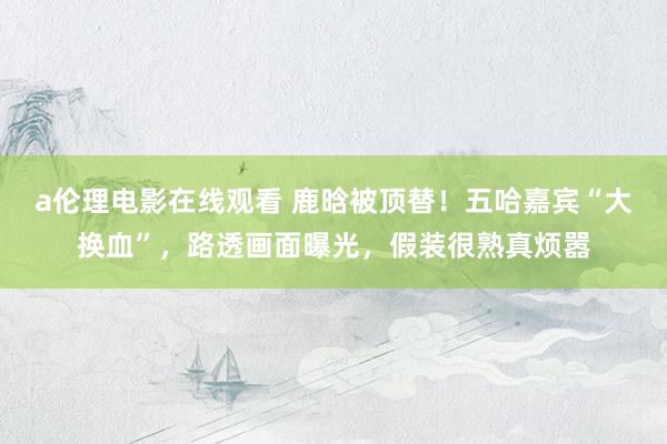 a伦理电影在线观看 鹿晗被顶替！五哈嘉宾“大换血”，路透画面曝光，假装很熟真烦嚣