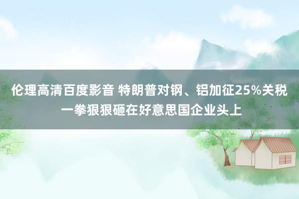 伦理高清百度影音 特朗普对钢、铝加征25%关税 一拳狠狠砸在好意思国企业头上