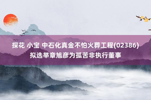 探花 小宝 中石化真金不怕火葬工程(02386)拟选举章旭彦为孤苦非执行董事
