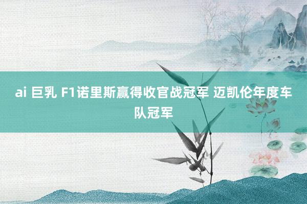 ai 巨乳 F1诺里斯赢得收官战冠军 迈凯伦年度车队冠军
