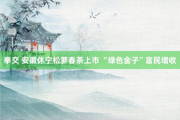 拳交 安徽休宁松萝春茶上市 “绿色金子”富民增收