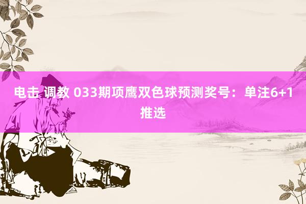 电击 调教 033期项鹰双色球预测奖号：单注6+1推选