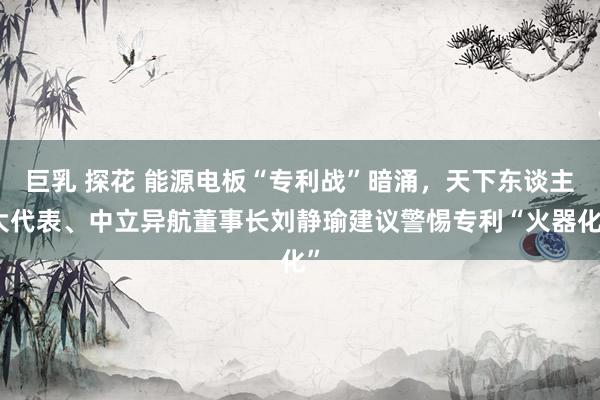 巨乳 探花 能源电板“专利战”暗涌，天下东谈主大代表、中立异航董事长刘静瑜建议警惕专利“火器化”