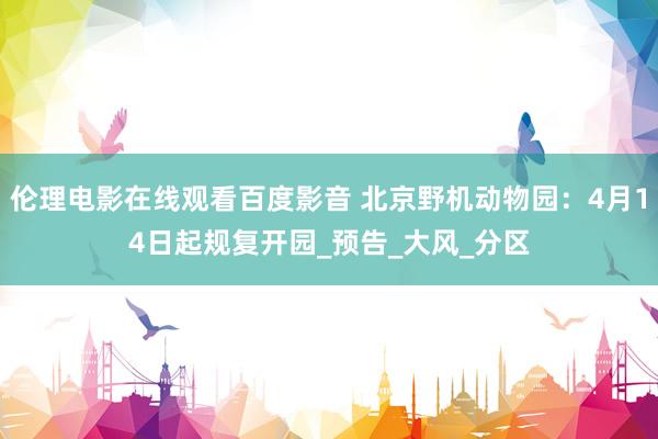 伦理电影在线观看百度影音 北京野机动物园：4月14日起规复开园_预告_大风_分区